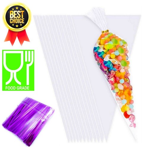 Cone sweet bags - sweet, clear