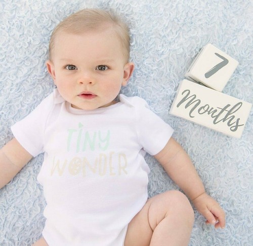 Wooden baby milestone - set, |