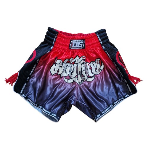 Black red tassles muay - black, thai