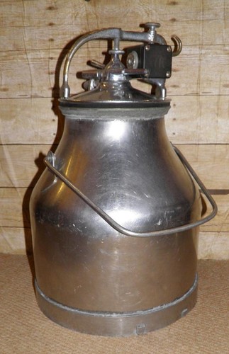 Vintage farming aluminium milk - farming,