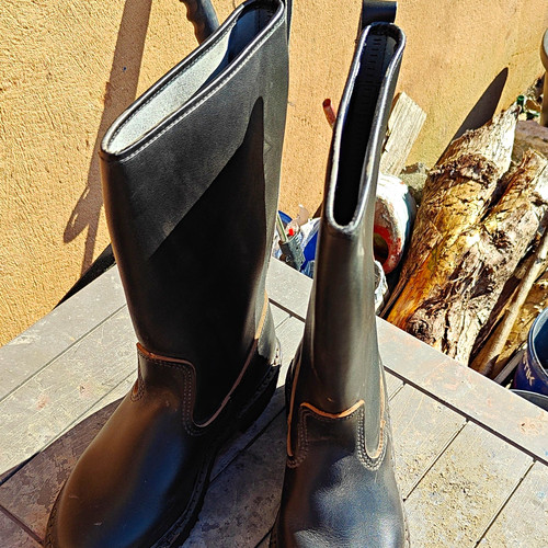 Leather slip mid calf - slip-on, work