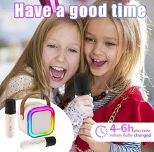 Kids Mini Karaoke Machine, Portable Karaoke Speaker With 2 Wireless Microphones