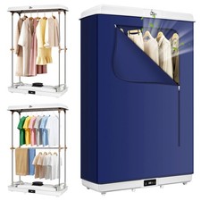 1500W Electric Clothes Dryer 2 Tier Foldable Hot Air Machine Wardrobe W/Timer