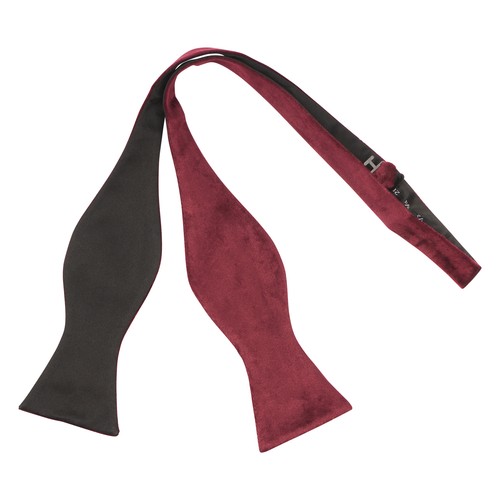 Burgundy velvet self tie - self-tie, bow