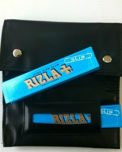 Black leather pouch lined - pu,