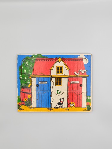 Vintage wooden peg puzzle - peg,