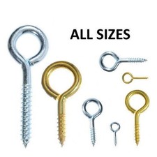 Screw In Hooks Eye Hook ALL SIZES Eyelet Heavy Duty eyes Garage Curtain Cupboard