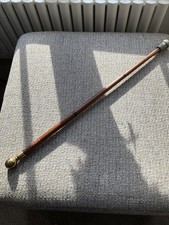 VINTAGE WOOD AND BRASS HANDLE