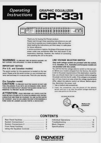 Pioneer 331 stereo graphic - pioneer, gr-331