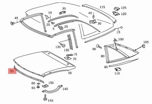 Mercedes r129 front - sl, gasket