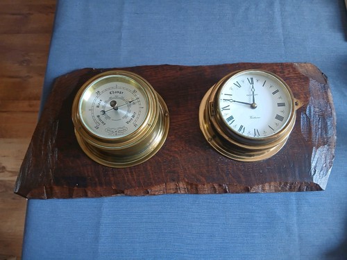 Vintage barometer and clock - barometer,