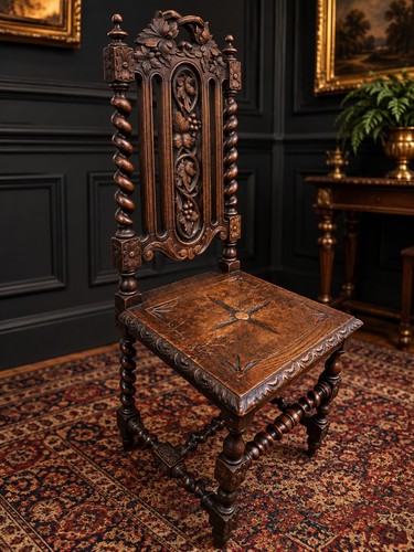 Antique victorian carved chair - antique,