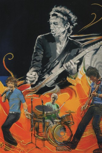 Ronnie wood art famous - wood, flames