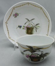 ***RARE**  WALLENDORF HAND PAINTED CUP AND SAUCER C.1785