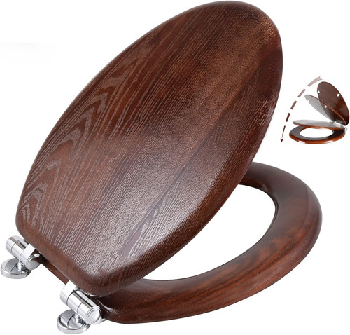 Elongated wood toilet seat - elongated,