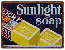 Vintage Style Metal Sign Sunlight Soap 9x12