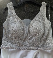 COAST Silver Beaded Satin Maxi