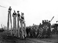 Four acrobats from a large