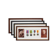Military Medal display Frame for Four Medals and two 6x4" Photographs. Tradition