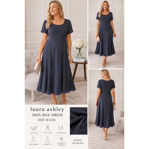 Vintage laura ashley silk midi - laura,
