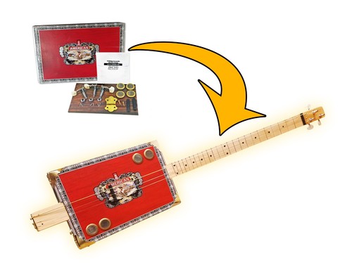 String cigar box guitar kit - 3-string,
