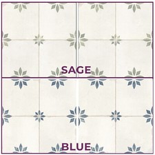 Traditional Floral Delft Porcelain Wall & Floor Tile Blue Green Vintage 45x45cm