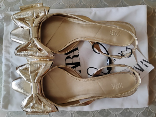 New zara gold slingback - new,