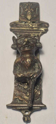 Antique brass lincoln imp door - antique,