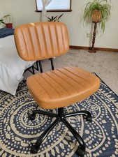 Vintage Brown Leather Style Office Chair  Leather Swivel chair