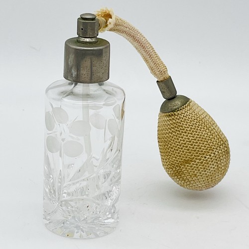 Vintage cut glass perfume - glass,
