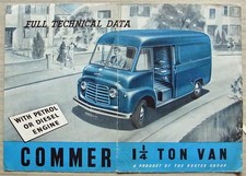 COMMER 1 ¼ TON VAN FULL TECHNICAL DATA Sales Brochure 1956 #655 8/56