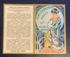 HUNTLEY & PALMERS 1903 Pocket calendar folder. English language issue. 