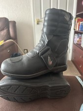 Women’s UK3 Motorbike Books TUZO black Boots easy fastening Good Condition