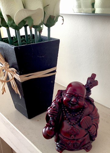 Laughing buddha monk red - laughing, in