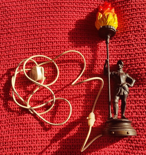 Genuine old spelter table lamp - genuine,