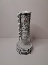 Espresso Cups Saucers Set ×6