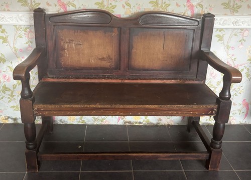 Antique wooden settle - antique,