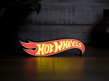 Hot Wheels LED Sign, Hot Wheels Logo Sign, USB Collectable Night Light, Hot Toys