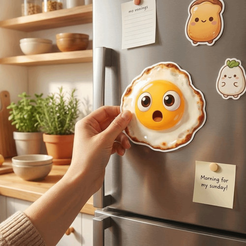 Simulation egg fridge magnet - simulation,