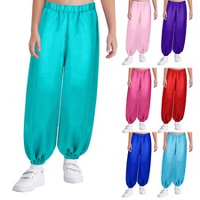 Kids Girls Trousers Casual Pants Training Sweatpants Theme Bloomers Arabic
