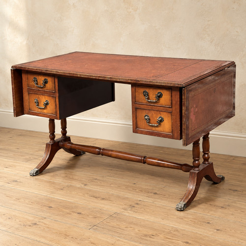 Regency style leather top drop - top,