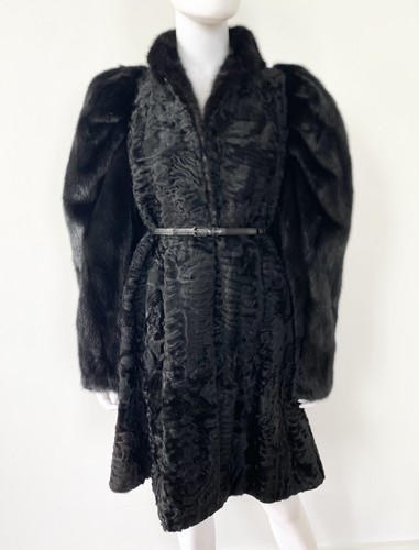 Real jet black mink - mink, coat
