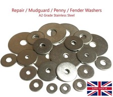 M4 M5 M6 M8 M10 M12 PENNY REPAIR WASHERS A2 STAINLESS STEEL FOR BOLTS AND SCREWS