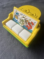 Rare Vintage 1984 Child Guidance baby grand piano musical toy With cat sticker