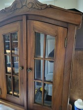 Small Display Cupboard 48cm X 62cmx14cm With Shelves And Glass Doors