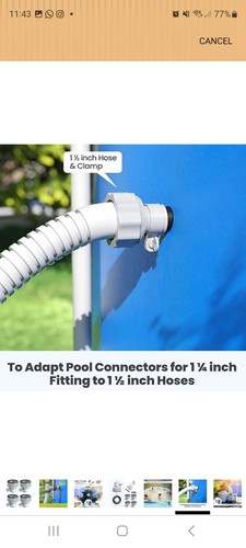 Pool filter pump - hose, adapter