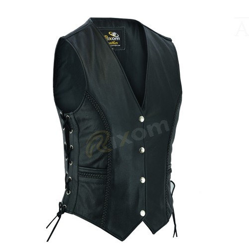 Ladies leather vests waistcoat - ladies,