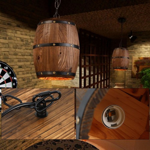 Wooden wine barrel - wooden, pendant