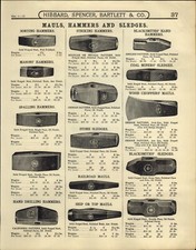 1905 - 10 PAPER AD Plumb Maul Hammer Mason's Ship Hand Drilling Wood Chopper 