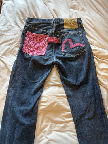 Evisu dark wash denim straight - wash,